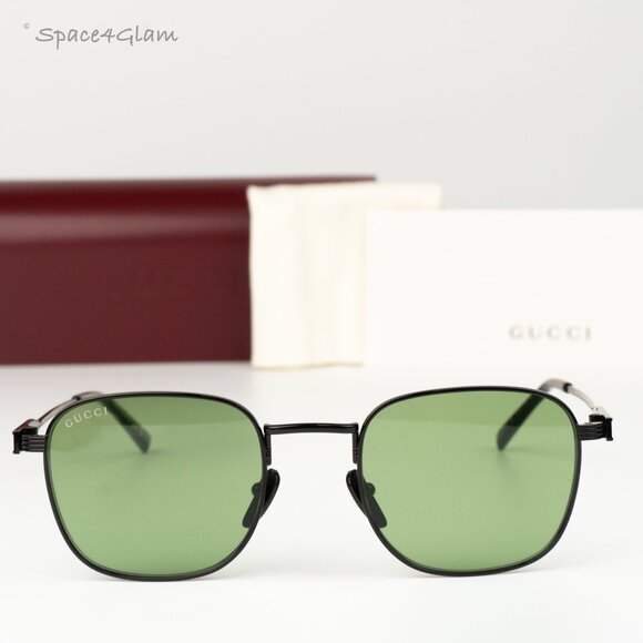 Gucci Women Sunglasses Metal Black Green Square GG1876S 004 NEW AUTHENTIC main image 8